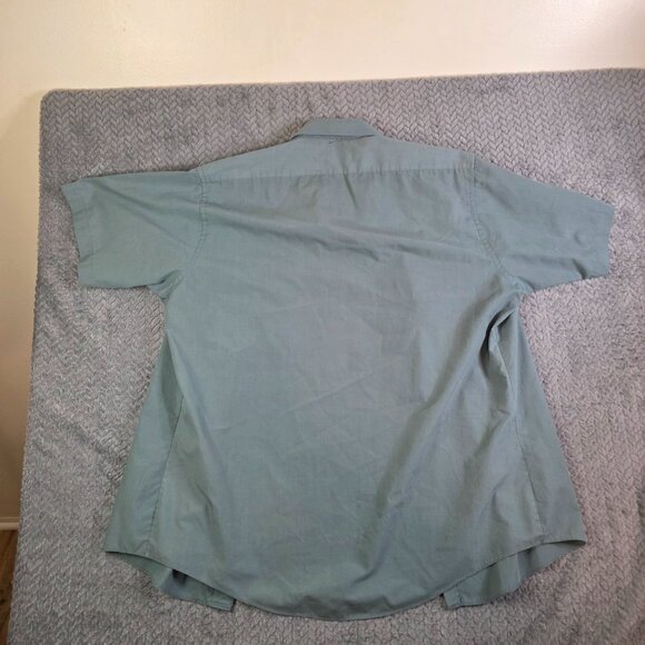 Vintage David Taylor Button Up Shirt Men’s Large Green Short Sleeve Casual - Picture 7 of 7